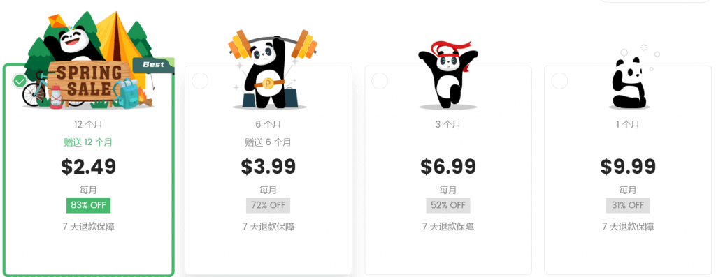 PandaVPN中文评测与指南插图15 熊猫VPN价格